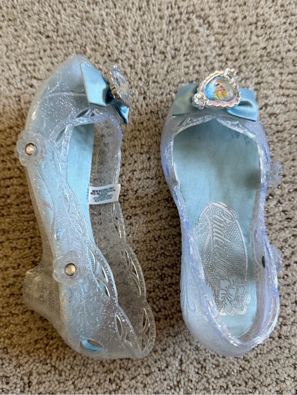 Cinderella Glitter Blue Bow Dress Shoes for Kids